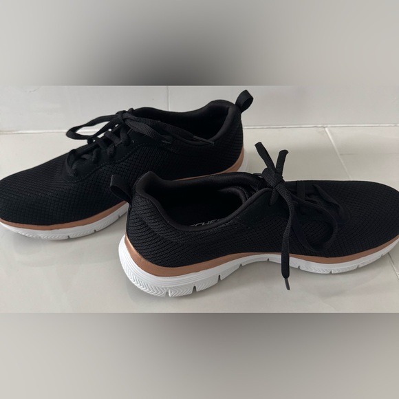 Skechers Flex Appeal Women’s Size 7.5 Black Athletic Running Sneakers - Picture 4 of 10
